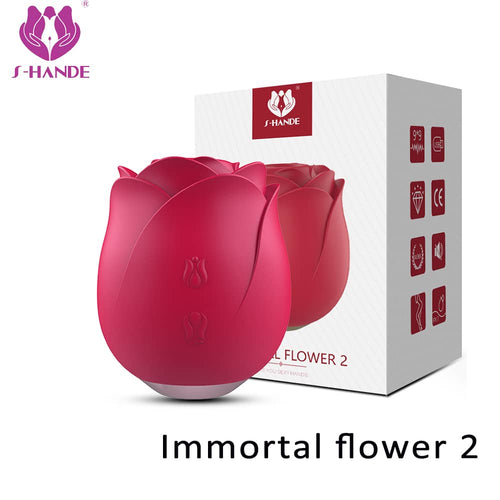 S-HANDE Immortal Flower 2 SHD-S389-2 rose shaped personal massager - body safe rechargeable