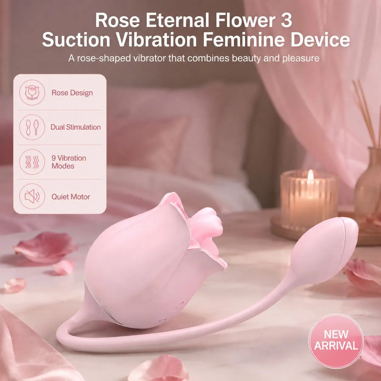 S-HANDE S361 Rose Twin | Dual-End Flexible Waterproof Personal Massager Private Bliss