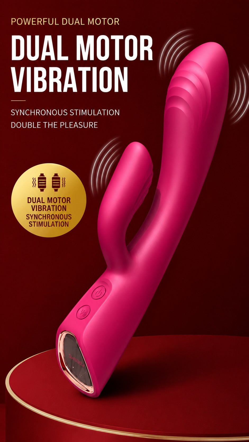 S-HANDE Olivia SHD-H001 Dual Head Flexible Targeted Massager | 2x9 Frequency Independent Vibration Bendable Waterproof USB Magnetic Rechargeable Personal Massager For Women