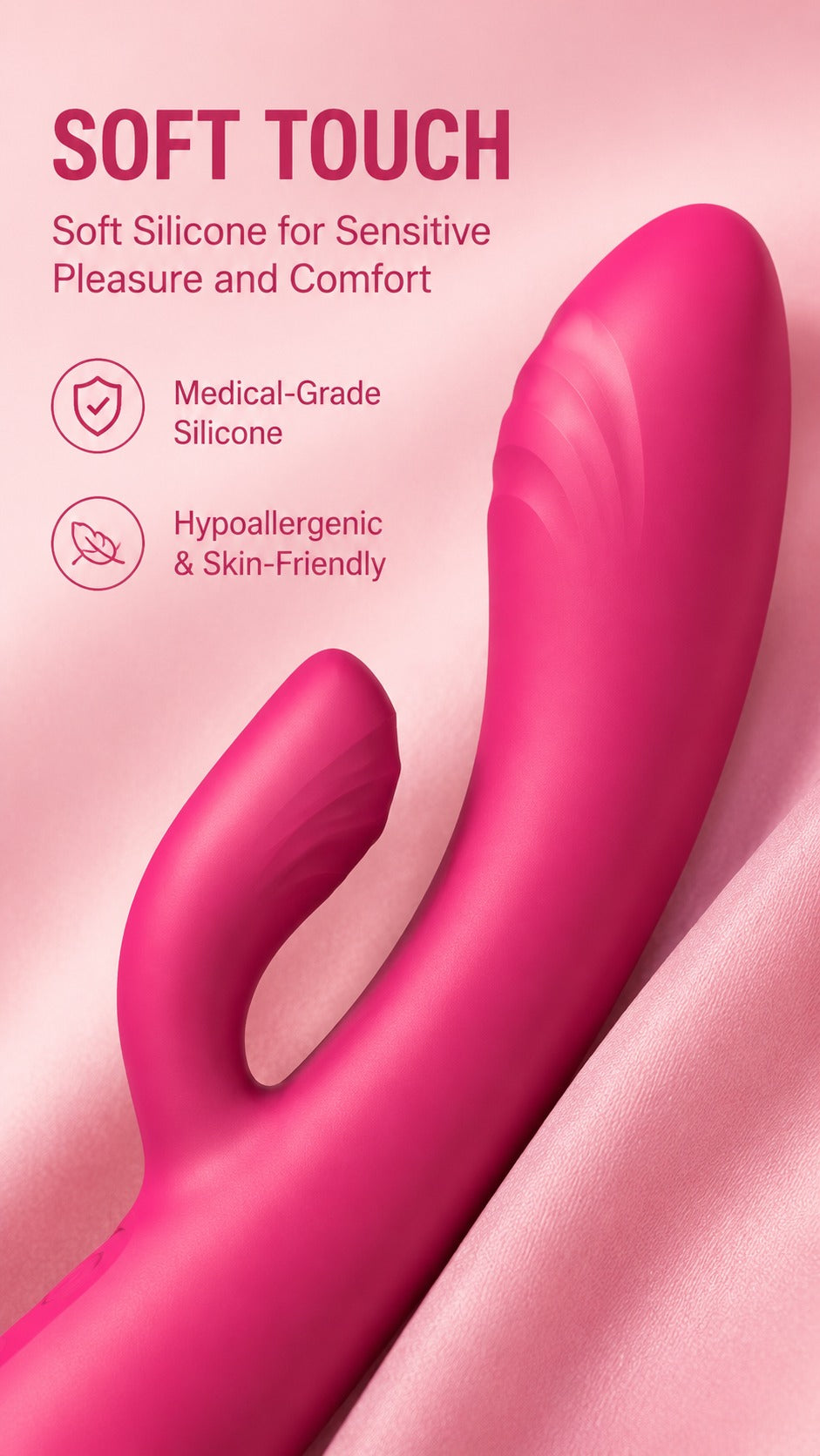 S-HANDE Olivia SHD-H001 Dual Head Flexible Targeted Massager | 2x9 Frequency Independent Vibration Bendable Waterproof USB Magnetic Rechargeable Personal Massager For Women