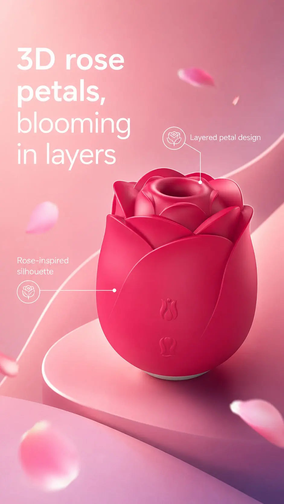 S-HANDE Immortal Flower 2 SHD-S389-2 | Rose Air Pulse & Tapping Dual Mode Silicone Massager Private Bliss