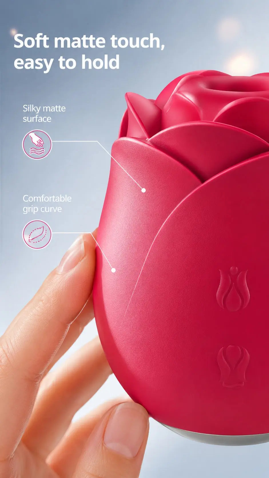 S-HANDE Immortal Flower 2 SHD-S389-2 | Rose Air Pulse & Tapping Dual Mode Silicone Massager Private Bliss