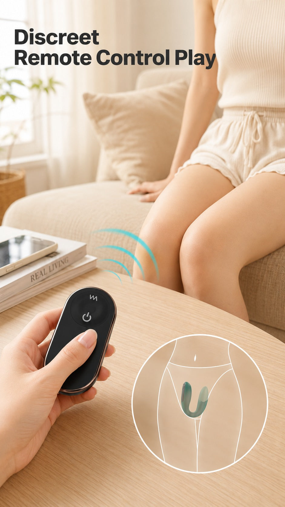 S-HANDE S323-2 Remote Control Wearable Body Wellness Device | 9 Pulse Modes Flexible IPX7 Waterproof Magnetic USB Rechargeable Skin-Safe Personal Care Device