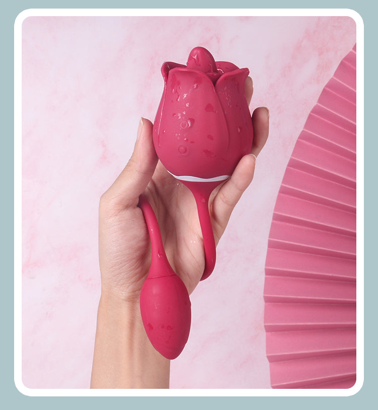 Rose Twin SHD-S361 personal massager detail view - body-safe skin-safe silicone